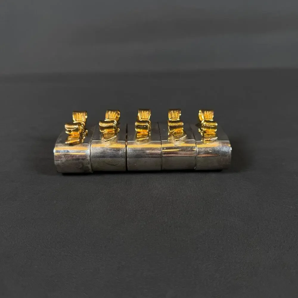 Lot of 5 Vintage Silver Gold Plated Napkin Holder Rings